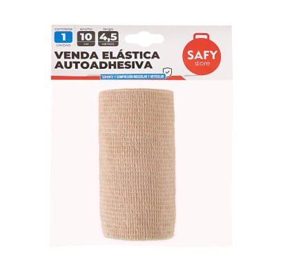 Venda Elástica Autoadhesiva Safy 10 cm x 4.5 m Beige