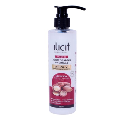 Shampoo Ilicit Aceite de Argán + Kera V 350 ml