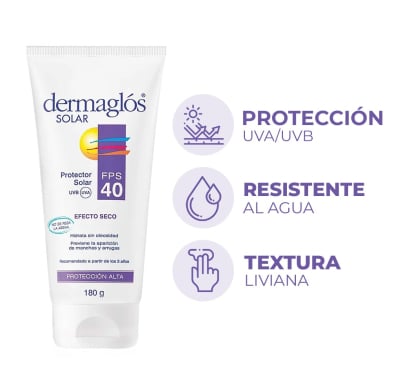 Protector Solar Dermaglós Solar Toque Seco FPS40 180 g