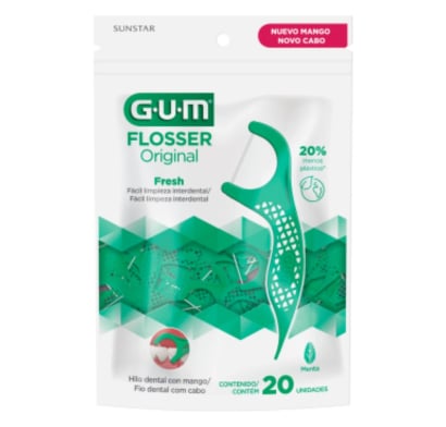 PORTA HILO FLOSSER GUM SABOR MENTA 20 UNIDADES