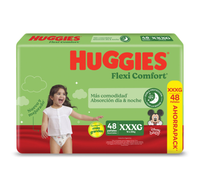 Pañales Huggies Flexi Comfort Xxxg 48 Unidades