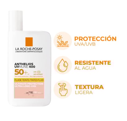 Protector Solar La Roche Posay anthelios UVmune 400 Fluido con Color 50+ 50 ml