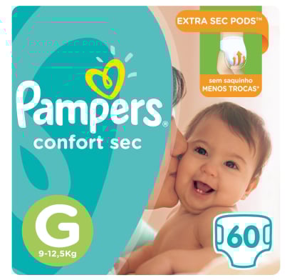 Pañales Pampers Confort Sec G 60 Unidades