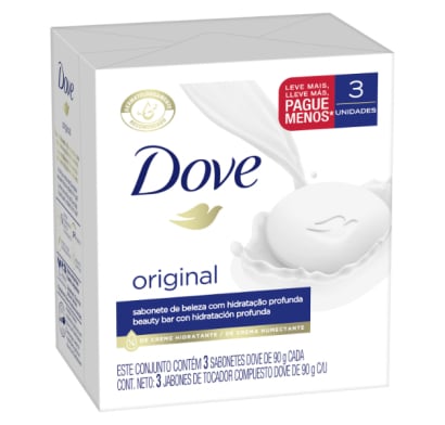Jabón en Barra Dove Original Corporal 90 g 3 Unidades