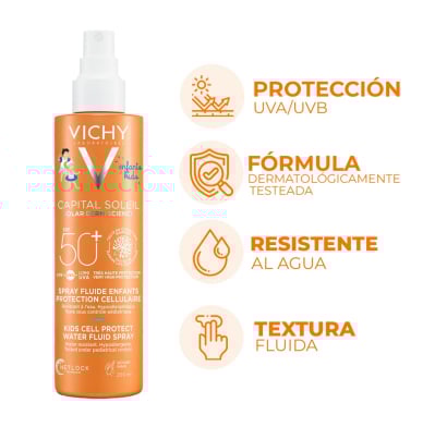 Protector Solar Vichy Capital Soleil Kids Water Resistant Spray FPS50+ 200 ml