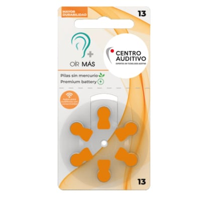 Pilas para Audífonos Oír Más N°13 6 Unidades