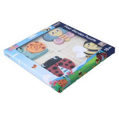 Set Akas 4 Puzzles en Madera de Varios Animales