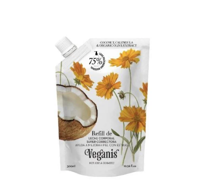 Leche Corporal Veganis Coco y Caléndula Repuesto 300 ml