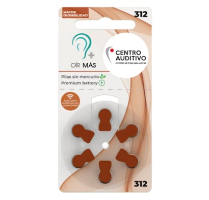Pilas para Audífonos Oír Más N°312 6 Unidades