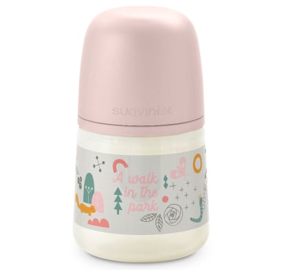 Mamadera Anatómica Suavinex SX Pro Silicona 0 a 6 Meses Walk In the Park Rosa 150 ml