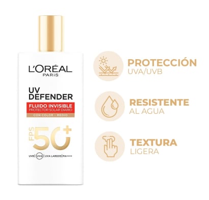 Protector Solar L'Oréal Paris Dermo Expertise UV Defender Fluido Medio FPS50 40 g