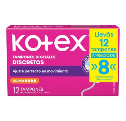 Tampones Kotex Digital Super 12 Unidades