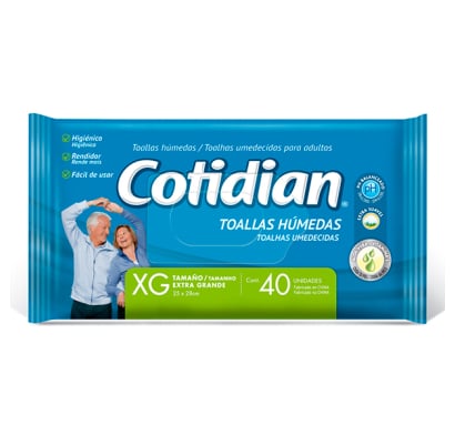 TOALLAS HUMEDAS COTIDIAN ADULTO X40 UNIDADES