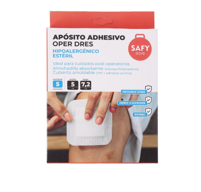 Apósitos Adhesivos Safy 7 x 5 cm 5 Unidades