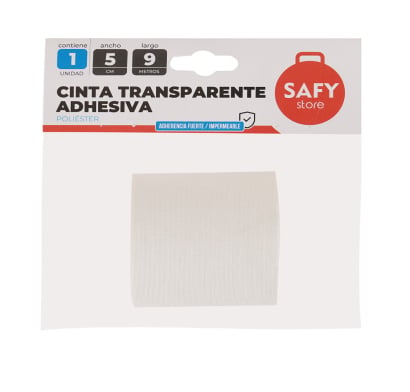 Cinta Transparente Adhesiva Safy 5 x 9 m