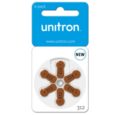 Pilas Unitron para Audífonos Tipo 312