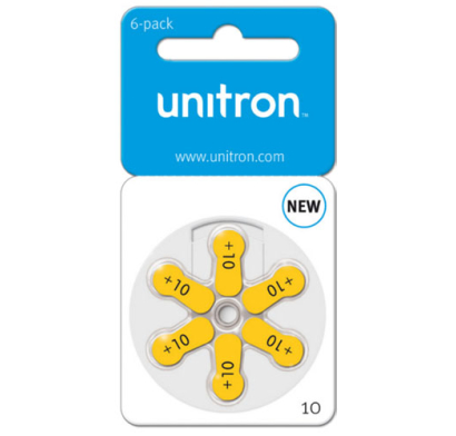Pilas Unitron para Audífonos Tipo 10