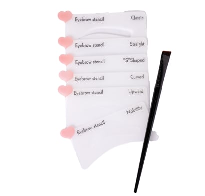 Plantillas para Cejas + Brocha Top Premium 6 Piezas