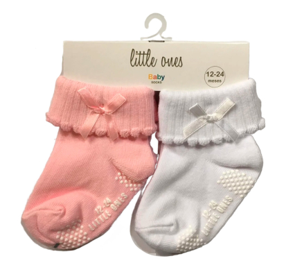 Set 2 Medias Little Ones Nena Lisas 6 a 12 Meses