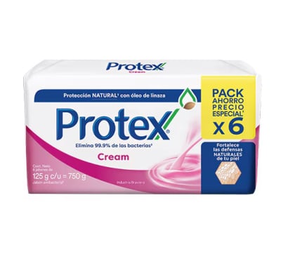 Jabón en Barra Protex Cream Corporal 125 g 6 Unidades