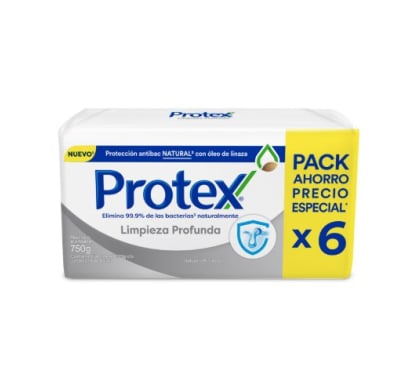 Jabón en Barra Protex Limpieza Profunda Corporal 125 g 6 Unidades