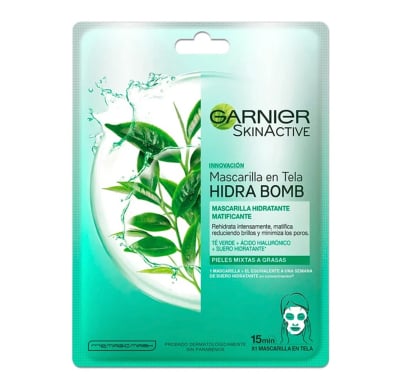 Mascarilla Facial Garnier Skin Active Té Verde 1 Unidad