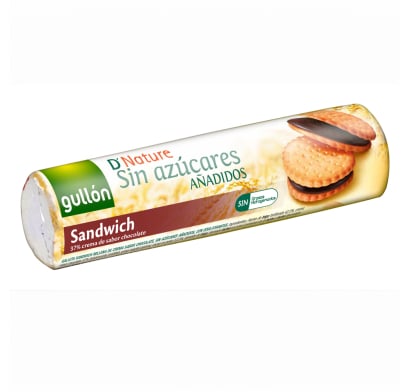 Galletas Gullon Sandwich Relleno Chocolate sin Azúcar 250 g