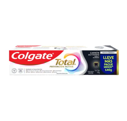 Pasta de Dientes Colgate Total Carbón Activado con Flúor 140 g