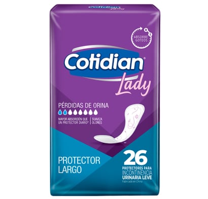 Protectores Diarios Cotidian Lady Largos 26 Unidades