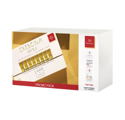 Pack Crescina Re-Growth Man 1300 20 Unidades + Shampoo 200 ml