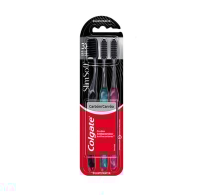 Cepillo de Dientes Colgate Slim Soft Black 3 Unidades