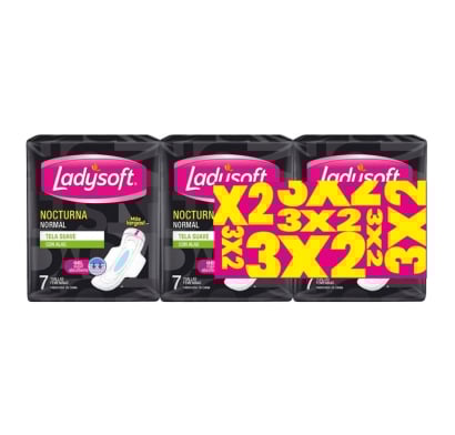 Toallitas Femeninas Ladysoft Nocturnas 3 Unidades
