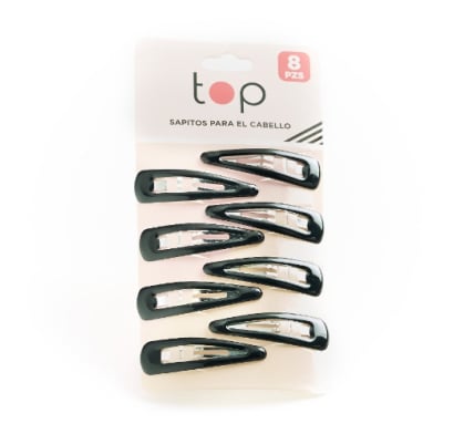 Broches para el Pelo Top Negro 8 Unidades