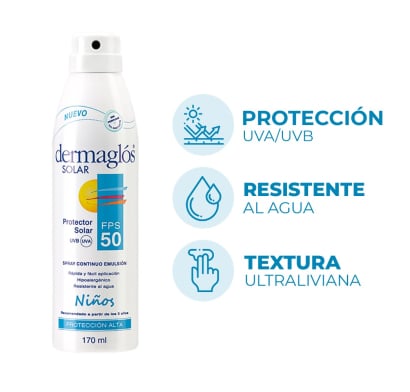 PROTECTOR SOLAR DERMAGLOS NIÑOS SPRAY F50 170 ML