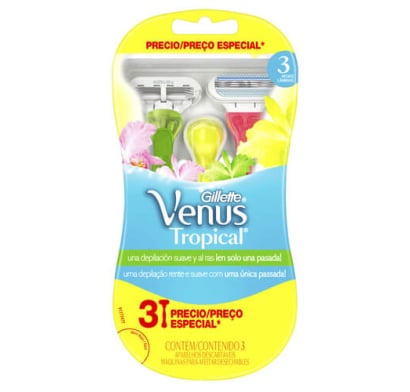 AFEITADORA DESECHABLE GILLETTE VENUS TROPICAL 3 UNIDADES