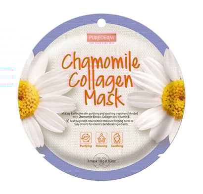Máscara Facial Purederm Chamomile Collageno 1 Unidad