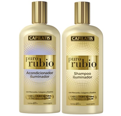 PACK SHAMPOO CAPILATIS PURO RUBIO ILUMINADOR + ACONDICIONADOR 50% GRATIS