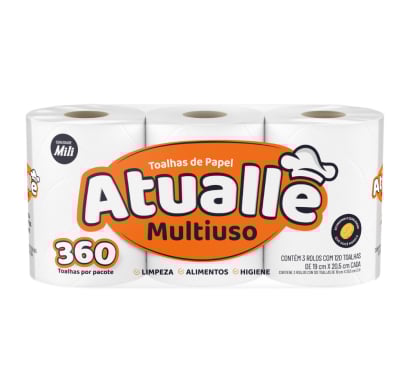 Rollo de Cocina Atualle 120 Hojas 3 Unidades  