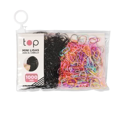 Mini Gomitas para el Pelo Top de Colores con Estuche 1000 Unidades