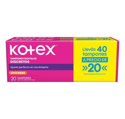 Tampones Kotex Súper 2x1 40 Unidades