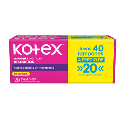 Tampones Kotex Medio 2x1 40 Unidades