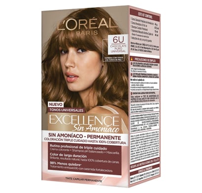 Tinta L'Oréal Paris Excellence sin Amoníaco N°6U Chocolate Puro Universal
