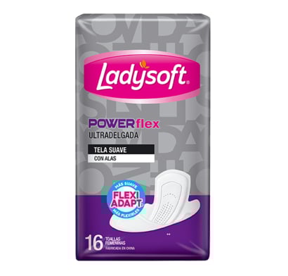 Toallitas Femenina Ladysoft Power Flex 16 Unidades