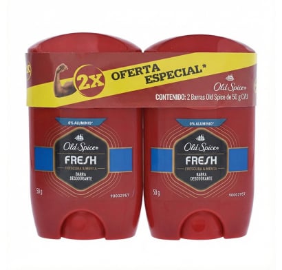 DESODORANTE OLD SPICE BARRA FRESH 50 GR X2 UNIDADES