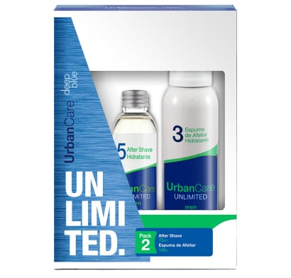 AFTER SHAVE URBAN CARE PACK UNLIMITED DEEP BLUE + ESPUMA DE AFEITAR