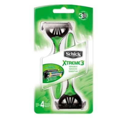AFEITADORA SCHICK XTREME PIEL SENSIBLE 4X3 UNIDADES