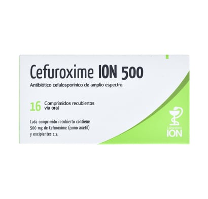 Cefuroxime ION 500 mg 16 Comprimidos Revestidos