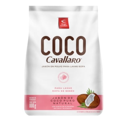 JABÓN EN POLVO CAVALLARO COCO ROPA BEBÉS 800G