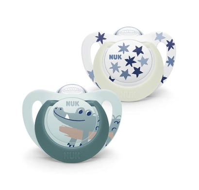 CHUPETE NUK SILICONA DIA Y NOCHE TALLE 2 X2 UNIDADES
