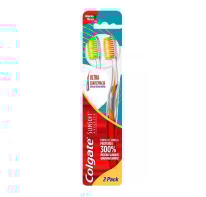 Cepillo de Dientes Colgate Slim Soft Advanced 2 Unidades